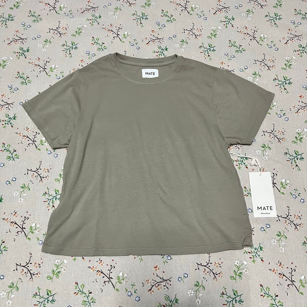 MATE the Label Organic Cotton Shrunken Tee Large BRC Crop Short Sleeve T-Shirt